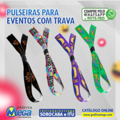 Pulseira para Eventos Personalizada com Trava