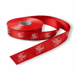 Fita de Cetim Personalizada Vermelha - Rolo de 50m